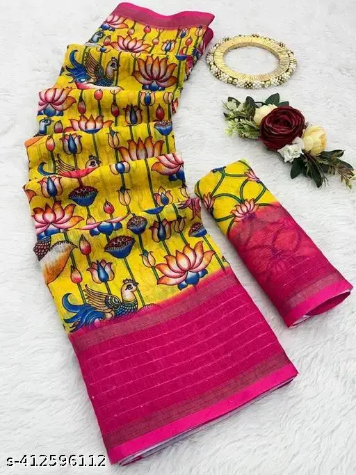 Designer Linen Cottan Saree