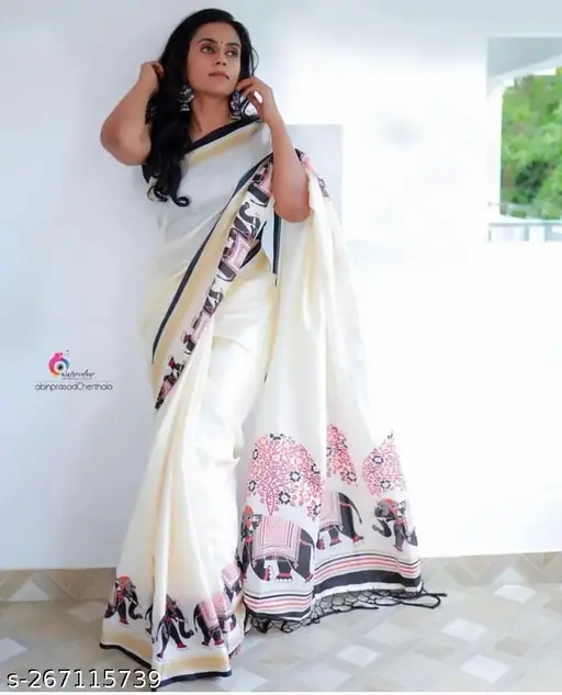 KALAMKARI PRINTED KHADI SILK SAREE