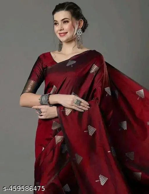 Best Banarasi Jacquard Woven Litchi Silk Saree for Woman with Unstitched Blouse
