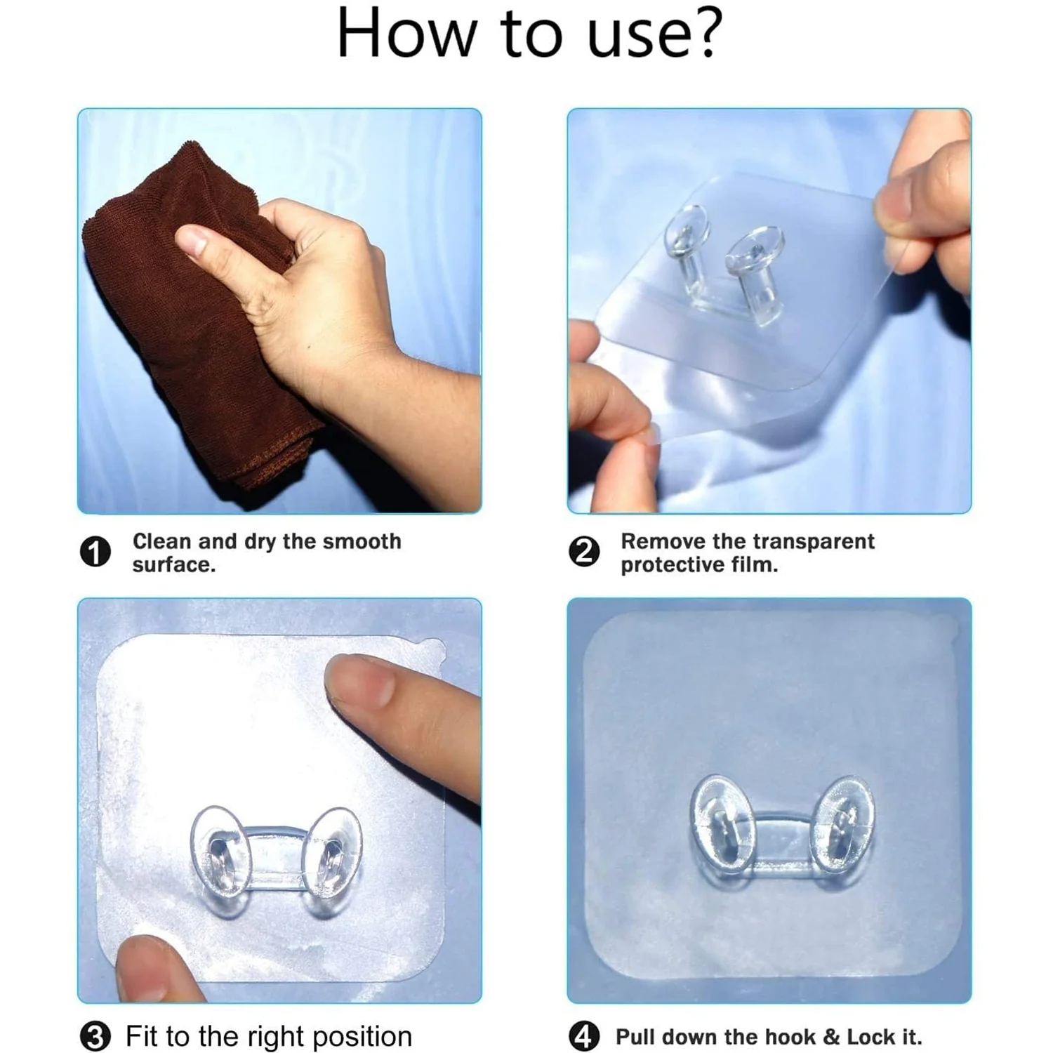 Transparent Self Adhesive Hook Seamless Drill Free Removable Wall Mounted Hanger