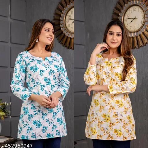 Short Printed Kurti For Women