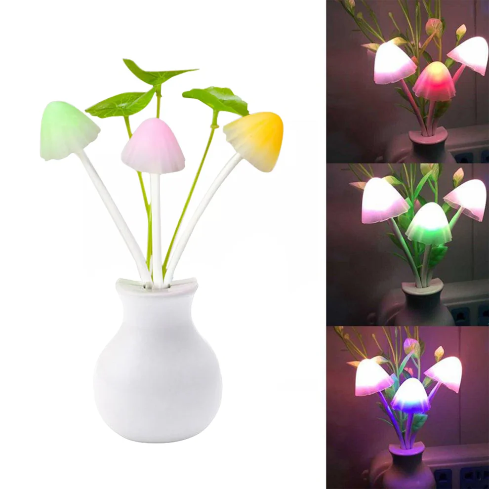 LED Dream Night Light, Auto ON / Off Sensor Mushroom Lamp (Multicolor)