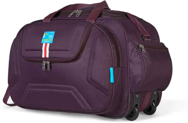 DERBEN-PURPLE Polyester Cabin Size Luggage Duffle Strolley Bag 
