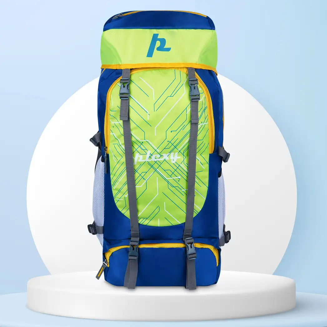 PLEXY TILTY STUUDED BAGPACK WITH SHOE COMPARTMENT 65 L Backpack (Blue)