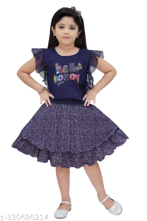 Girls Top and Skirt Set | Blue | RAJIBUL FASHION