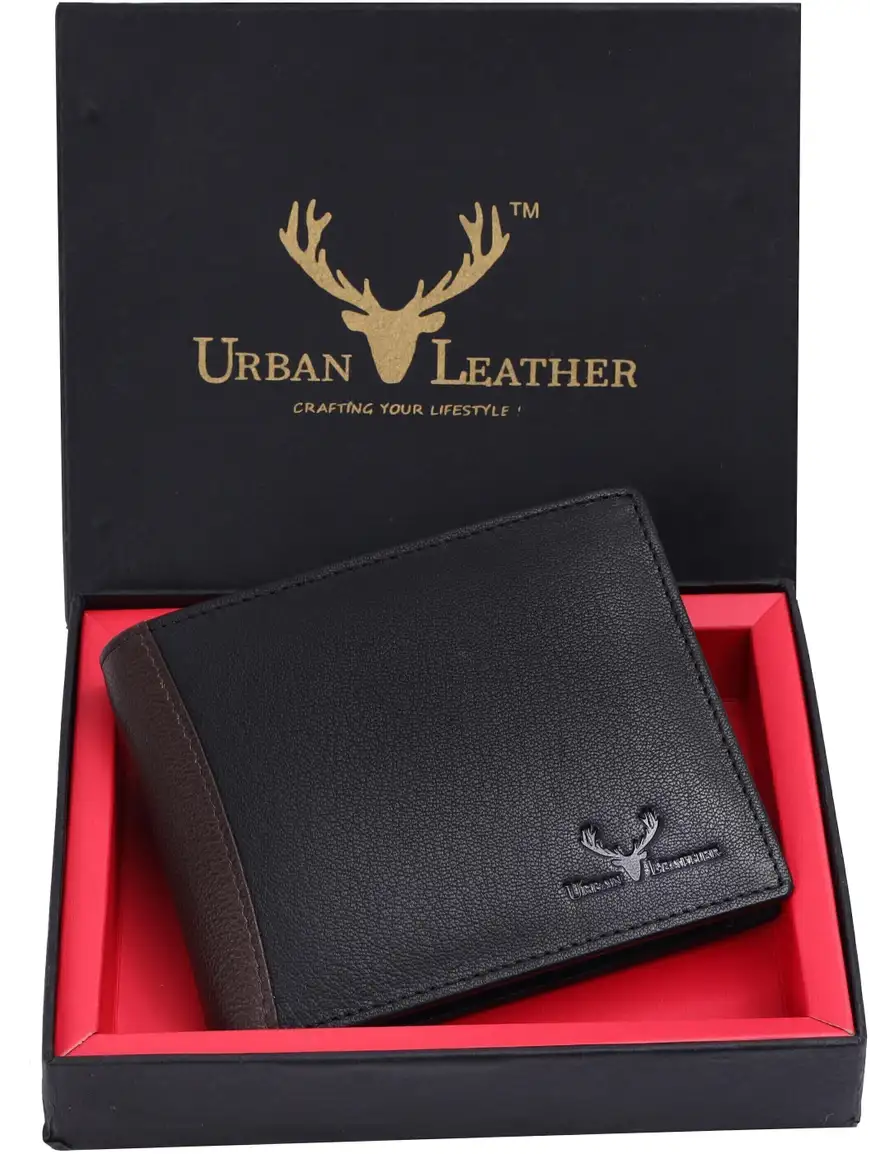 URBAN LEATHER Men Casual, Formal Black Genuine Leather Wallet