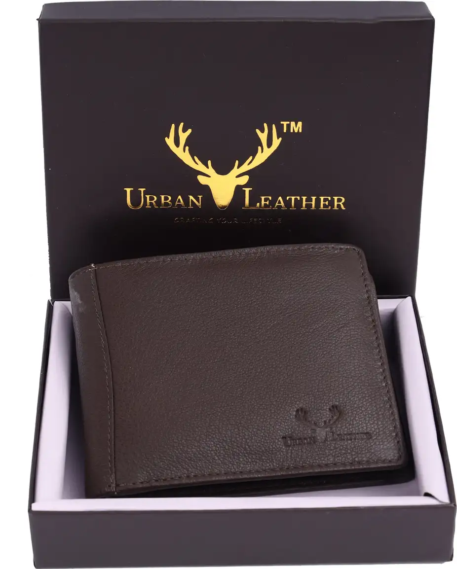 URBAN LEATHER Men Formal Brown Genuine Leather Wallet