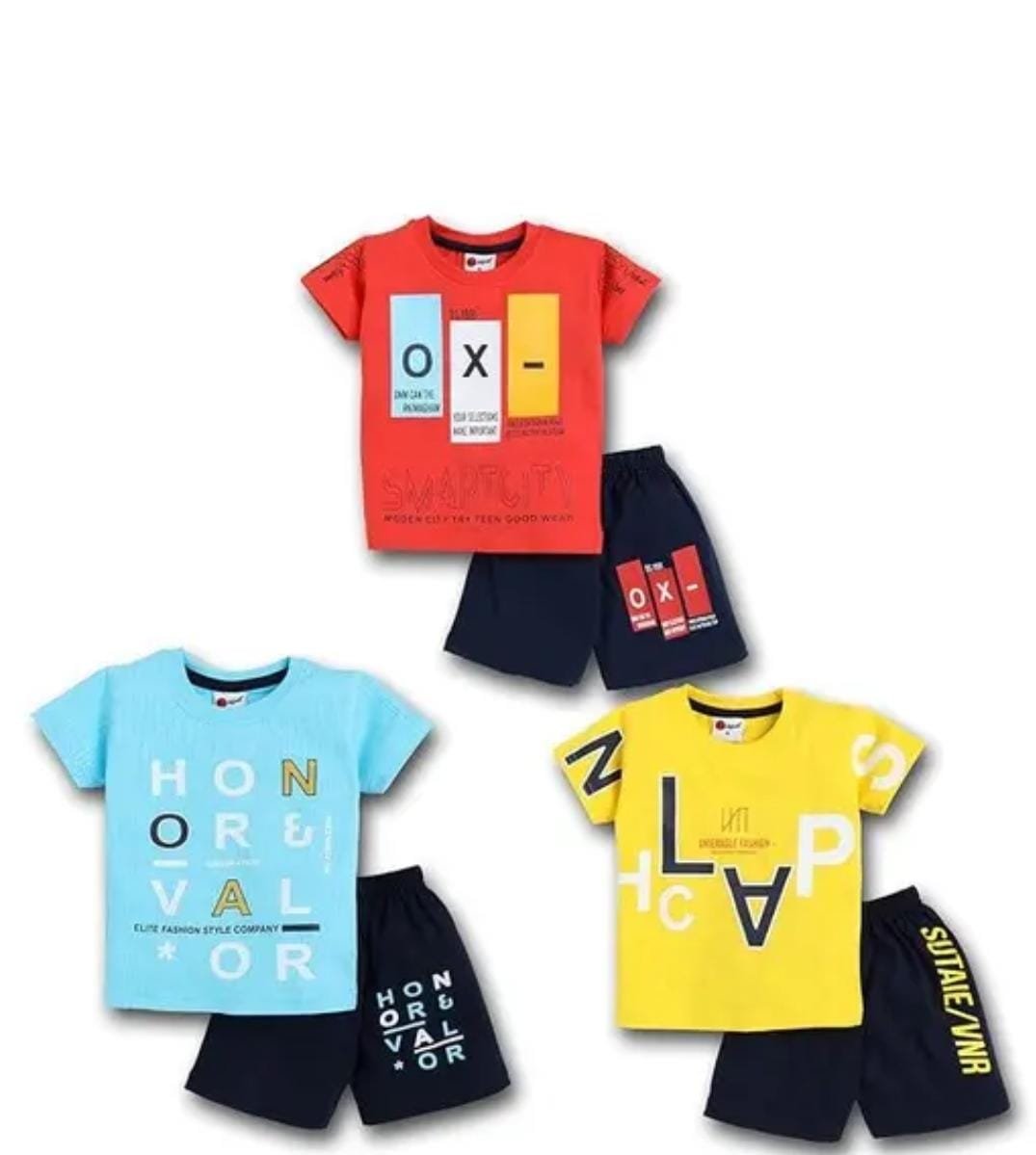  Be Perfect Girls & Boys Cotton Tshirts With Shorts Pack of 3