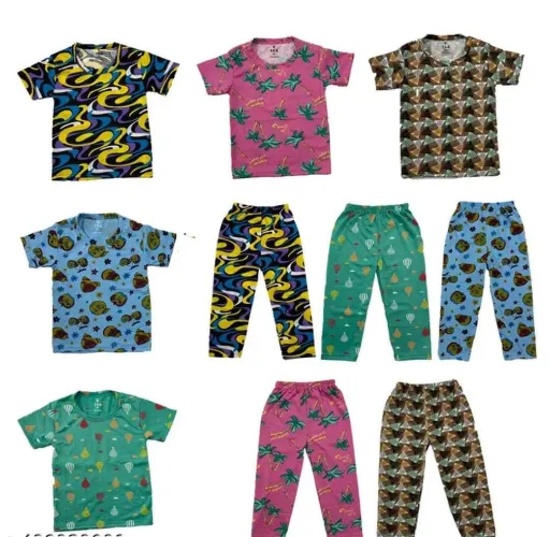 Princess Cute Girls Top & Bottom Sets | | Half Sleeve Sets | Summer Wear Sets | Short Sleeve Sets | Half Hand Sets | Combo Pack 5 | Girls & Boys Clothing Sets | Allover Print Sets | Half Hand Print Sets