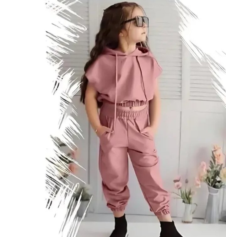 Girls Hoodie style Top and bottom coed set