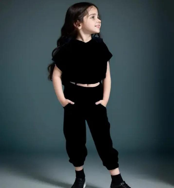 Fancy Kid's Clothing Set Black