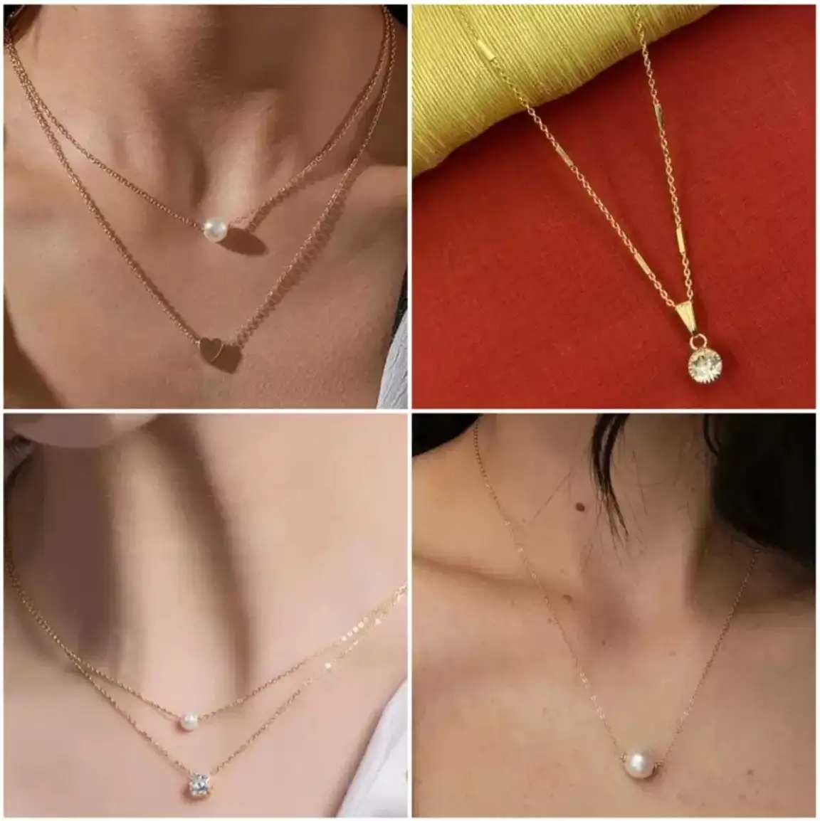 Combo of 4 Traditional 18 inch Daily Wear Necklace Set