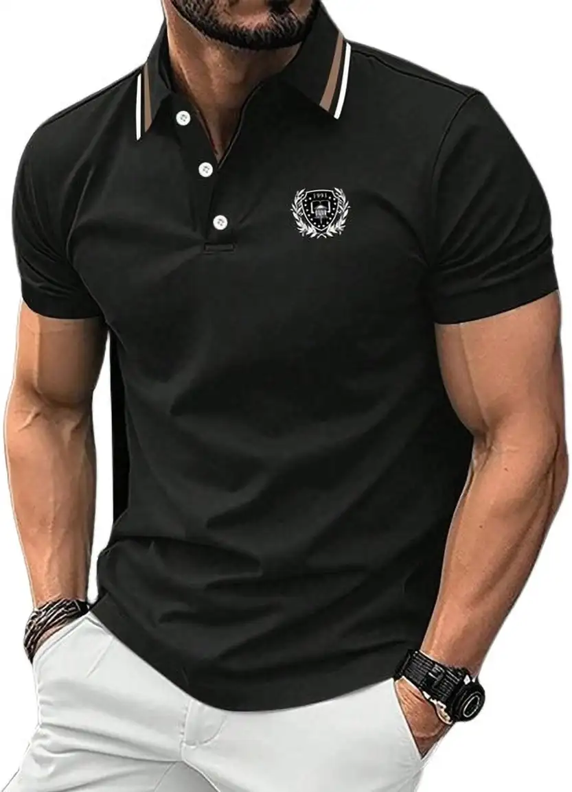 Solid Men Black T-Shirt