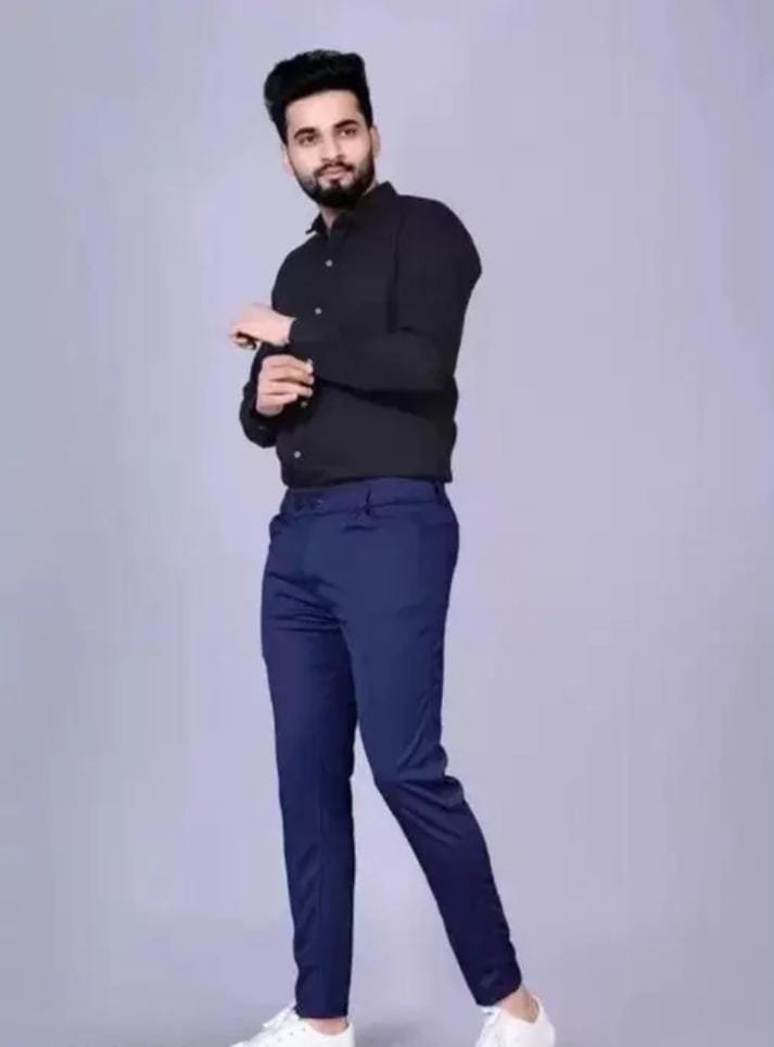 Solid Casual men lycra pants