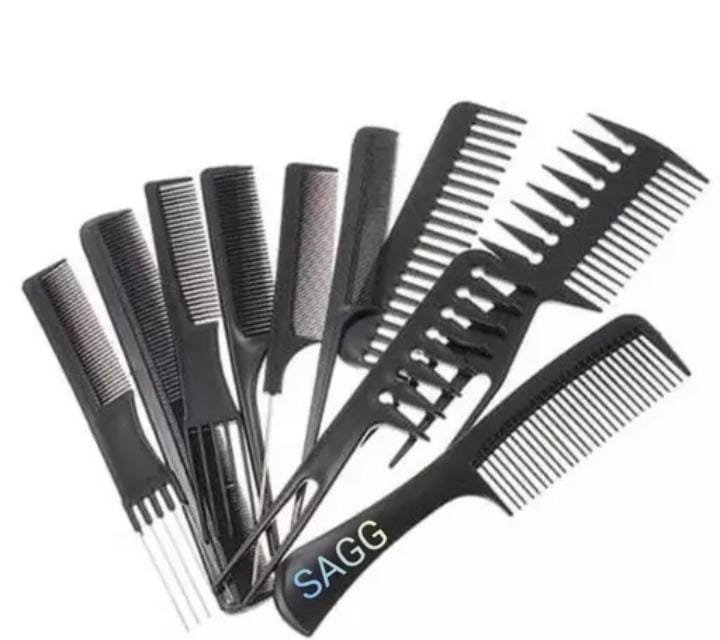 Combs For Professional Hair Salon Styling, Tools Comb For Smooth Hair Styling Comb Kit (Set of 10 Pieces)