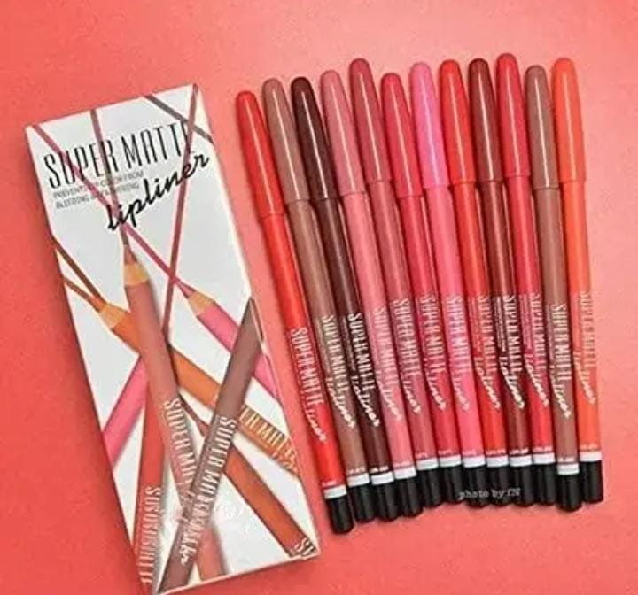 Super Matte Lip Liner Pencil (Set of 12)