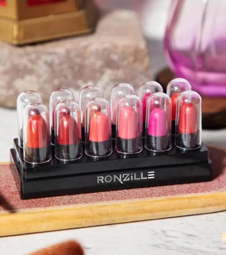 RONZILLE Pocket Mini Bullet Lipstick Set of 12 Shade A