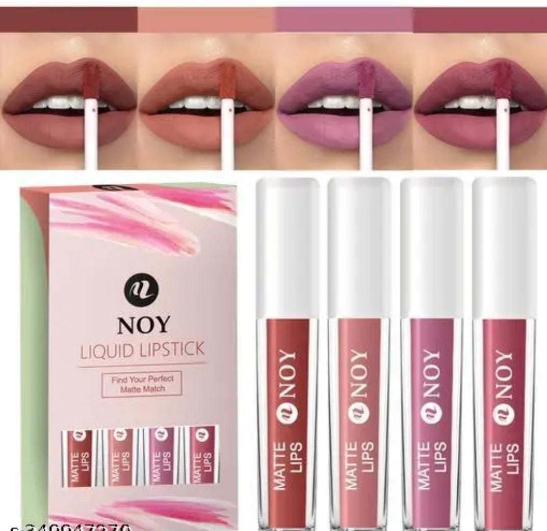 NOY Frontier Chic: 100% Non Transfer Western-Inspired Matte Smudgproof Lipstick (Sets 4) Brown, Pink, Mauve #WC118