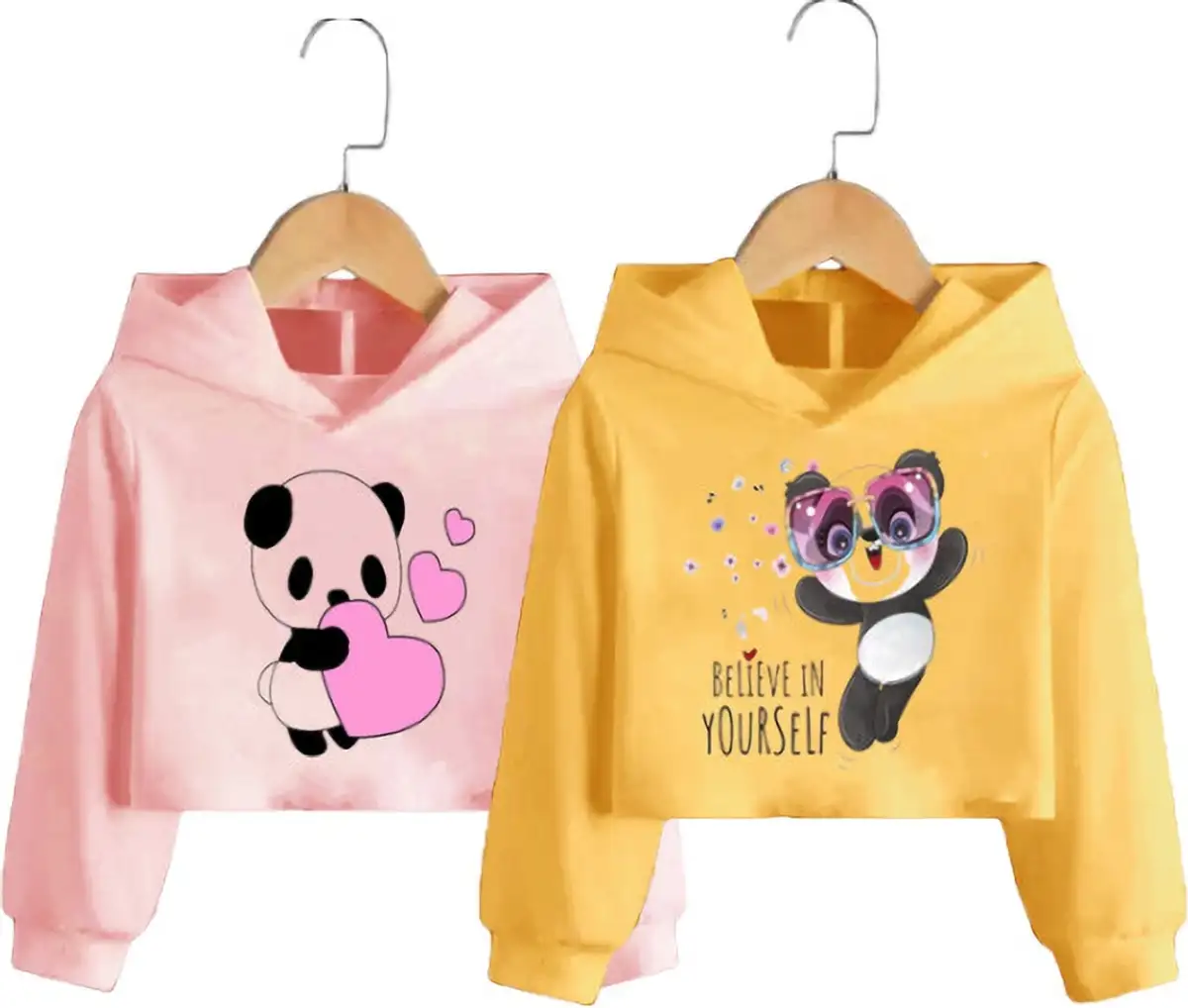 Printed Women Pink, Yellow T-Shirt (Pack of 2)