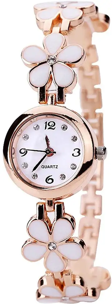 White Flower Women Analogue Watch for Girls & Women Analog Watch  - For Women