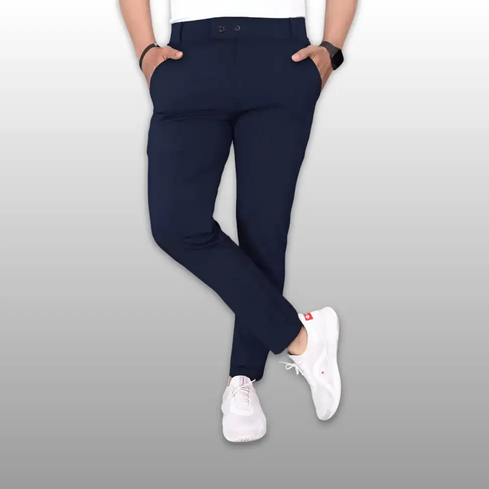 Slim Fit Men Blue Trousers