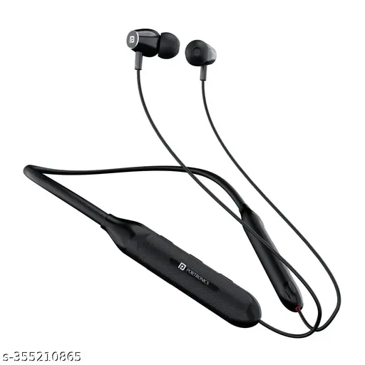 Portronics Harmonics Z7 Bluetooth Wireless in Ear Earphones with Upto 40 Hours Playback, 10mm Dynamic Driver, Gaming Mode, High Bass, IPX4 Water and Sweat Resistant, Type C Fast Charging(Black)