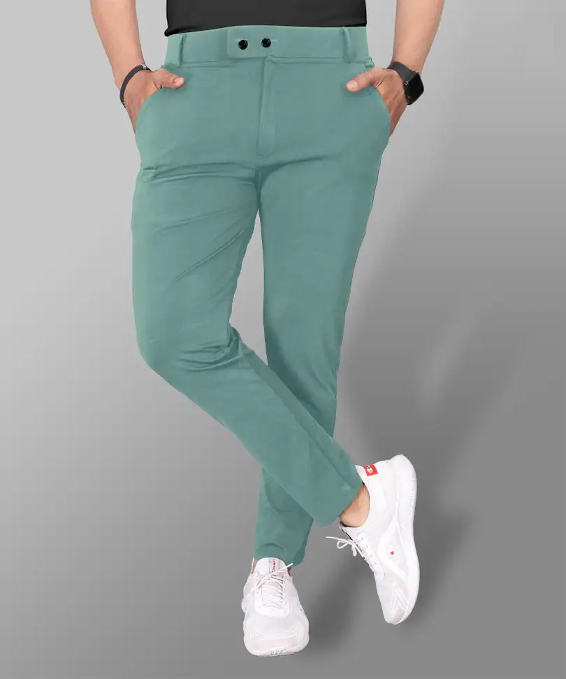 Men Green Trousers