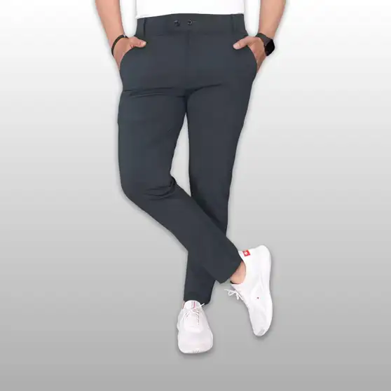 Regular Fit Men Grey Trousers