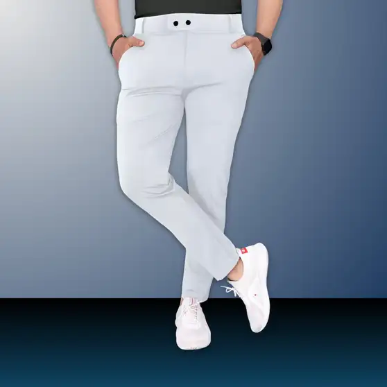 Slim Fit Men Grey Trousers