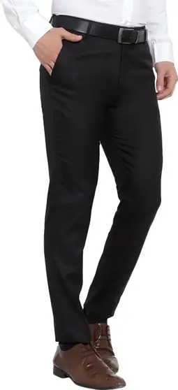 Slim Fit Men Black Trousers