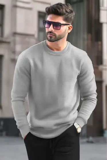 TRIPR Full Sleeve Solid Men Sweatshirt