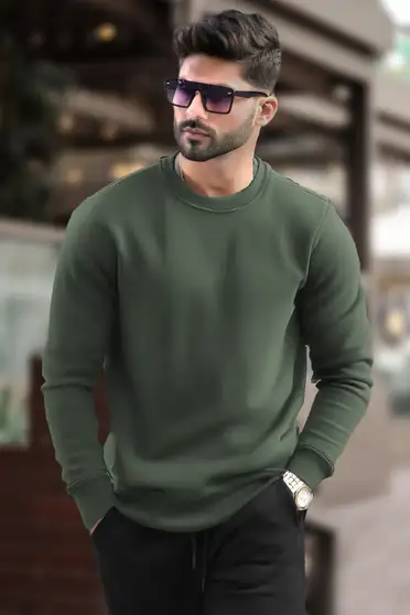 TRIPR Full Sleeve Solid Men Sweatshirt