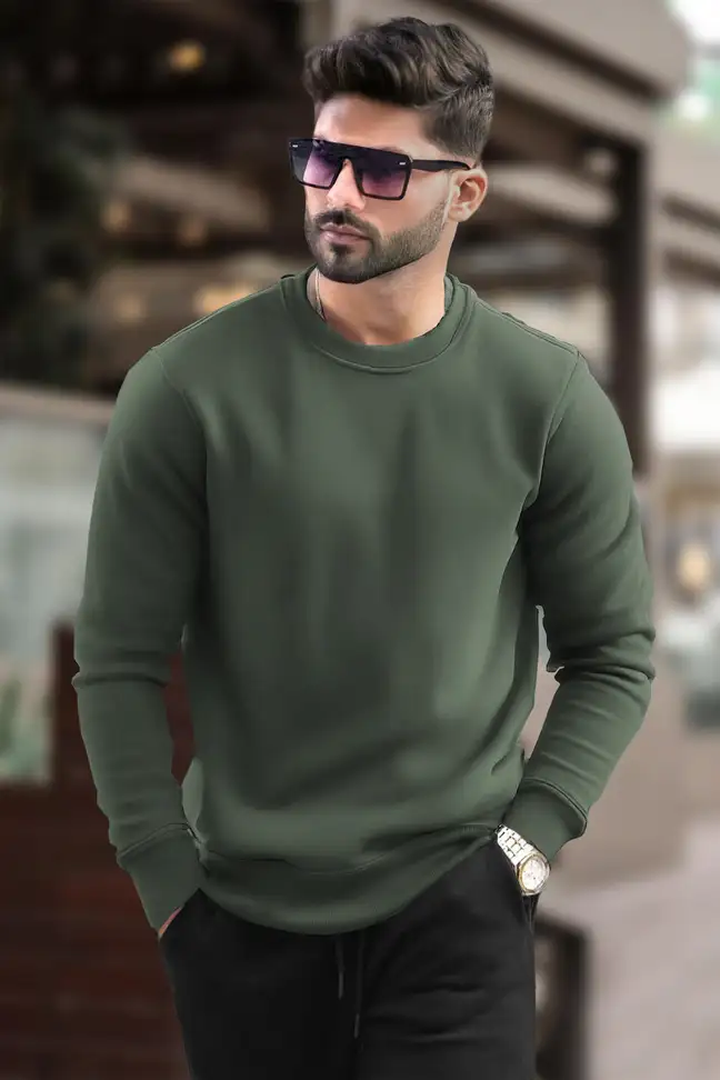 TRIPR Full Sleeve Solid Men Sweatshirt