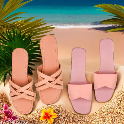 Designer Women's Flat Sandals and Chappals - Combo Pack for All-Day Comfort