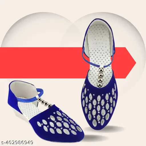 Attractive Blue Shine Bellies For Women & Girls