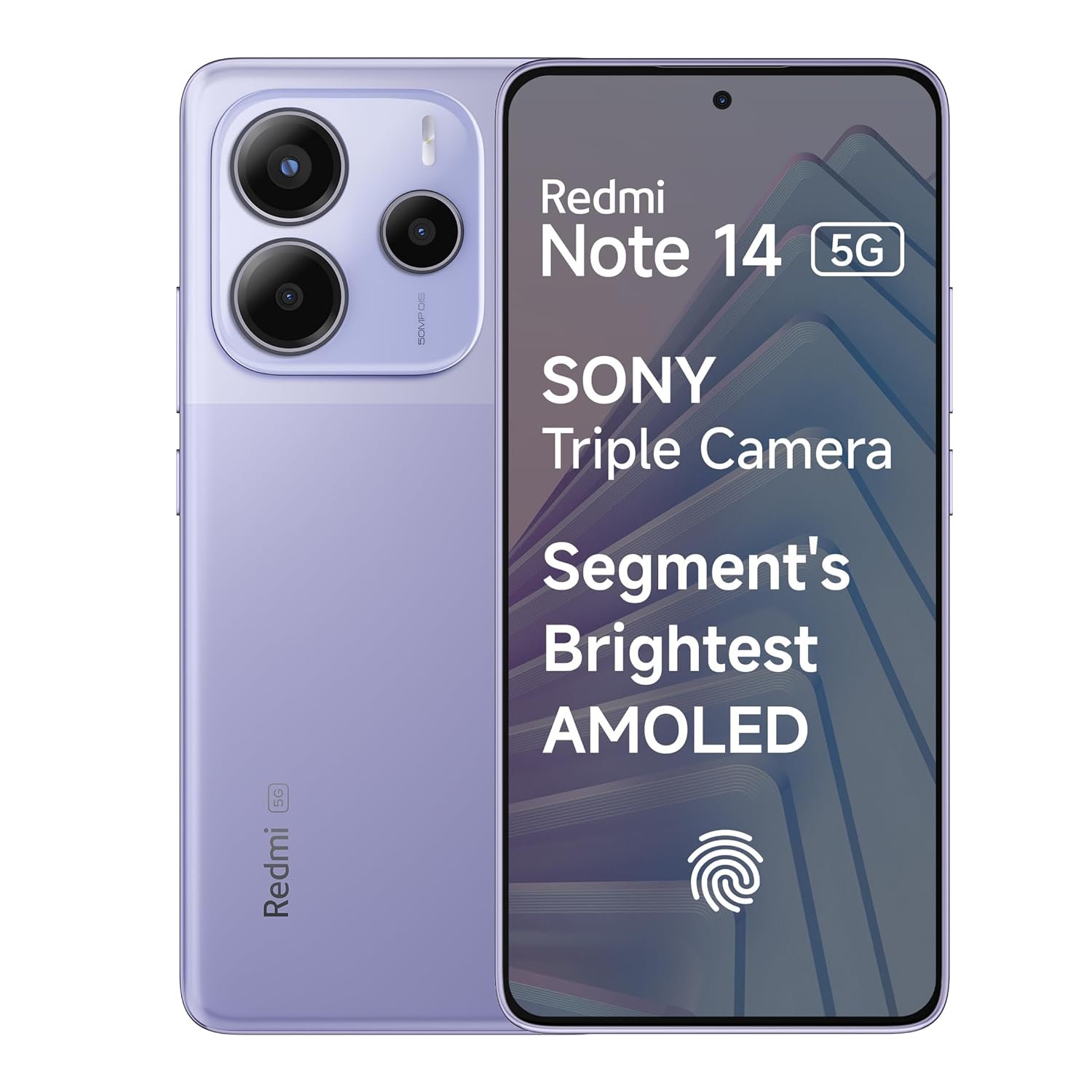 Redmi Note 14 5G (Phantom Purple, 6GB RAM 128GB Storage) | Global Debut MTK Dimensity 7025 Ultra | 2100 nits Segment Brightest 120Hz AMOLED | 50MP Sony LYT 600 OIS+EIS Triple Camera