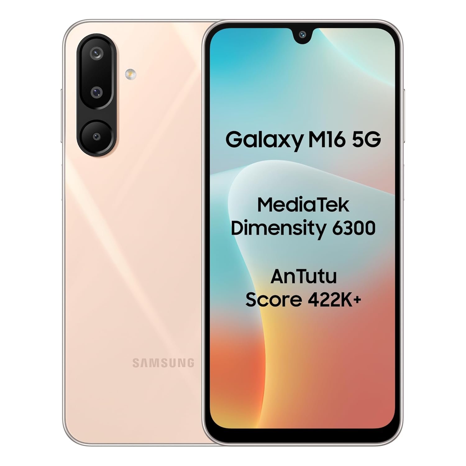 Samsung Galaxy M16 5G (Blush Pink, 6GB RAM, 128 GB Storage) | MediaTek Dimensity 6300| AnTuTu Score 422K+ | Super Amoled Display | 25W Fast Charging | 6 Gen. of OS Upgrades | Without Charger