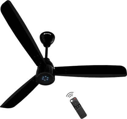 Atomberg Renesa Prime Remote 5 Star 1200 mm 3 Blade Ceiling Fan  (BLDC Motor with Remote | Gloss Black | Pack of 1)