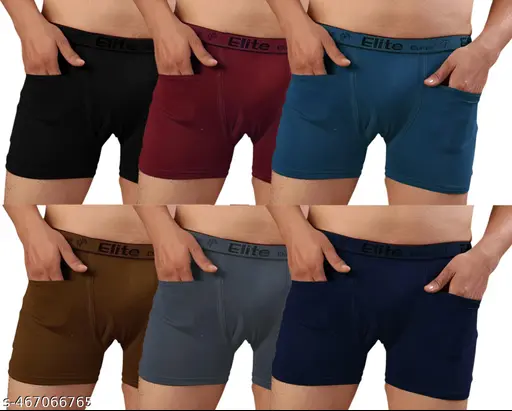 MENS POCKET TRUNKS PACK OF 6