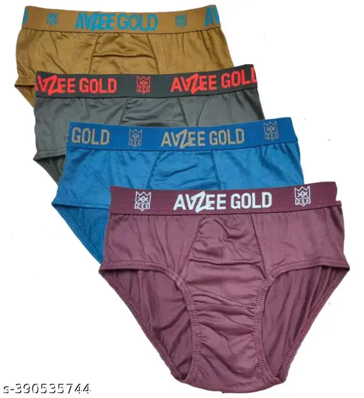 Men's Premium Underwear| Briefs | Top Elastic/Outer Elastic (Pack 0f 4)