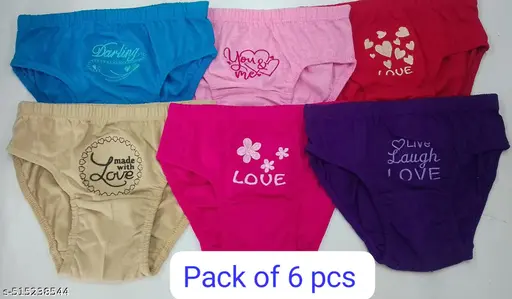 Embroidery design panties pack of 6