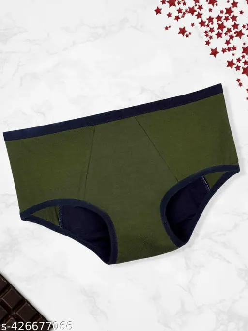 Dchica Women's Solid Green Briefs