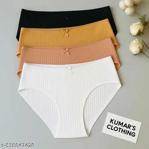 Essential Soft 4 Lining Panties for Women – Breathable, Seamless, Multicolor Cotton Pack