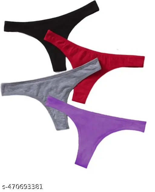 pack of 4 women cotton thong panty | thongs for women | women sexy thong panty | women thongs bikini | panty for women
