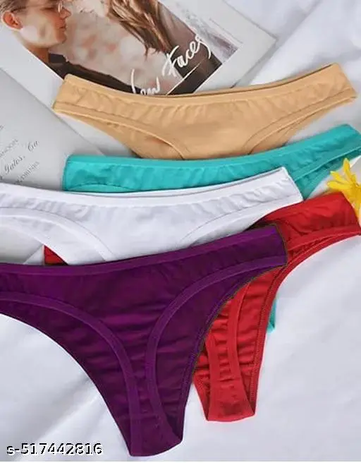 5 pack t-back thong underwear for women | women viscose lycra cotton thong panty |panty for women | Ladies Panties | panties for women