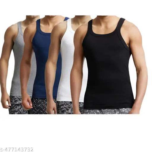 HYRA Men Combo Pack of 4 Premium Cotton Vest| Men Vest