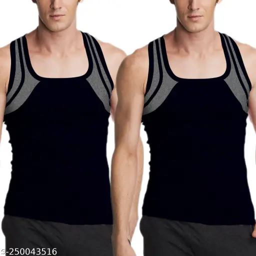 MITOS Premium Cotton Solid Gym Vest for Men (Pack of 2)