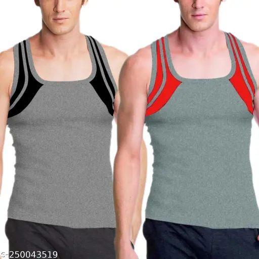 MITOS Premium Cotton Solid Gym Vest for Men (Pack of 2)