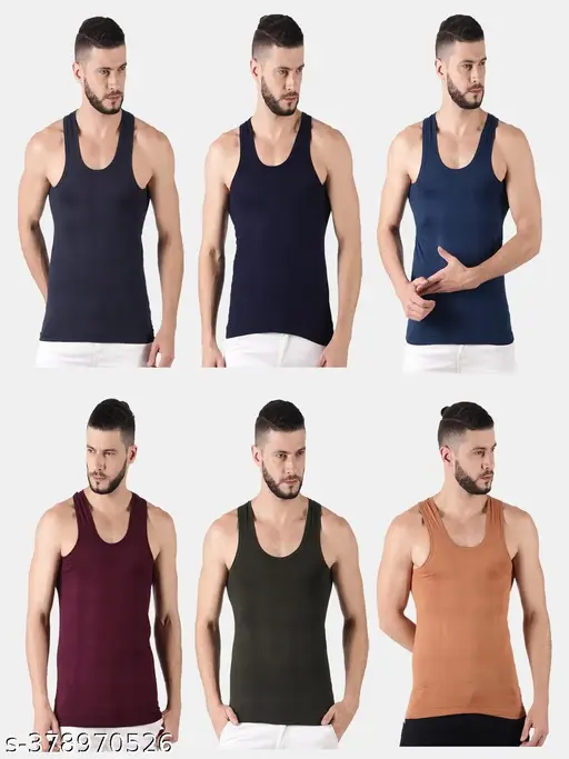 DOLLAR Men's (Pack of 6) Multicolor Innerwear Vests