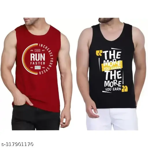 Fastcolor Men's Printed Multicolor Innerwear Vests